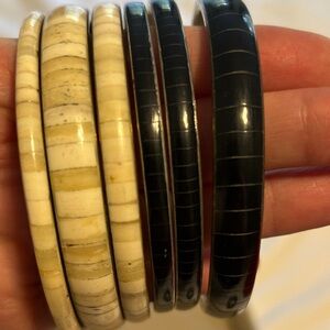 Set of Black and Cream Bangles